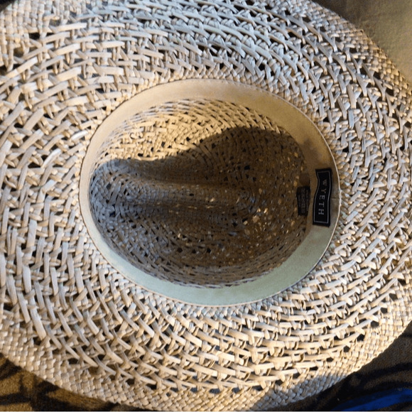 NEW! Wyeth Woven Straw Sun Hat with Green Tie main image 4